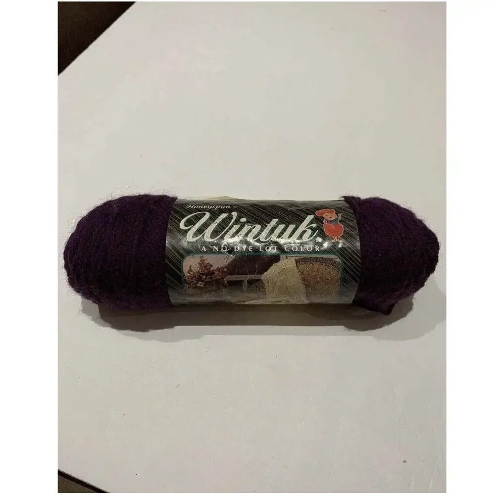 Violet Purple Yarn‎ Skein Vintage Honeyspun Wintuck Crochet Knitting Knit BET-A